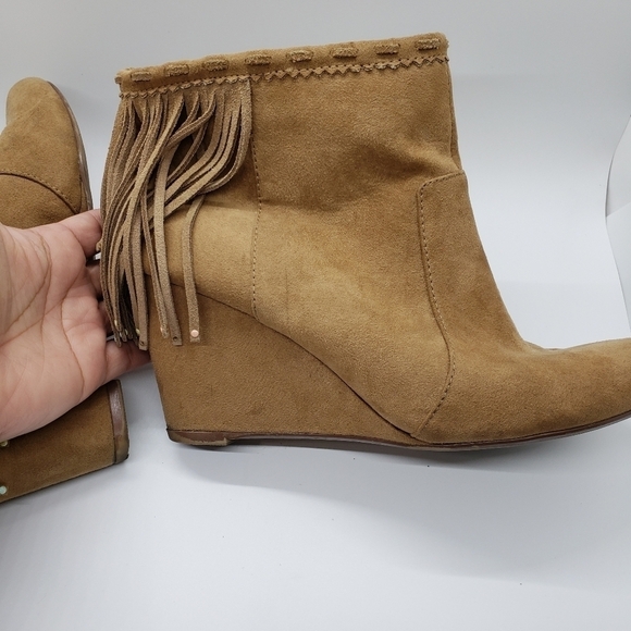 Bershka Fringe Wedge Ankle Boots Size 38 - Picture 10 of 16